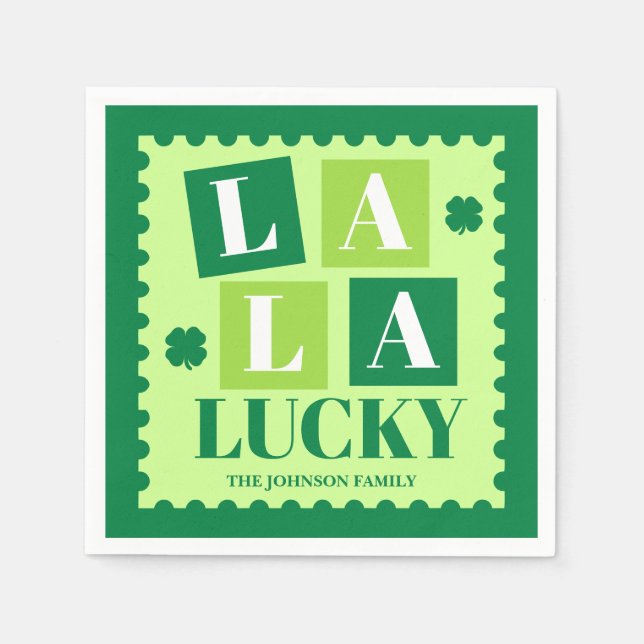 La La Lucky St. Patrick’s Day Party Serviette (Vorderseite)