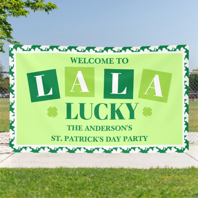 La La Lucky St. Patrick’s Day Party Willkommensgru Banner (Außenbereich)
