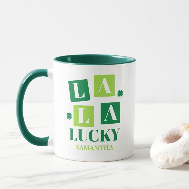 La La Lucky St. Patrick’s Day Tasse (Mit Donut)