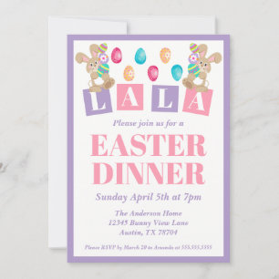 La La Osterhase Oster-Dinner-Einladung Einladung