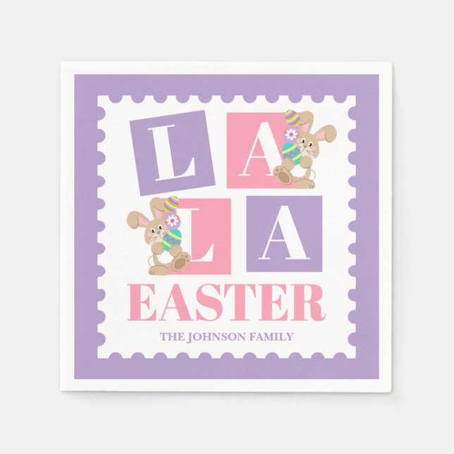La La Osterhase Pastelparty Serviette (Vorderseite)