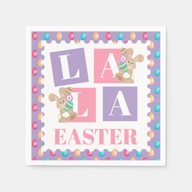 La La Osterhasen-Eier-Such-Party Serviette (Vorderseite)