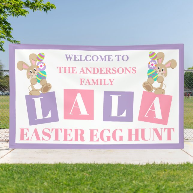 La La Osterhasen-Eierjagd-Banner Banner (Außenbereich)