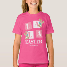 La La Ostern Süßer Hase Rosa Mädchen  T-Shirt