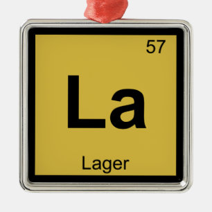 La - Lager Bier Chemistry Periodisches Tabellensym Silbernes Ornament