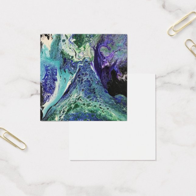 La Laguna #1 Gemälde in blau, aquamarin, Visitenka (Büro)