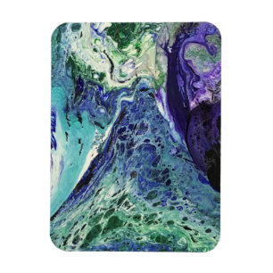 La Laguna #1 Gemälde in blau, aquamarin, weiß Magnet