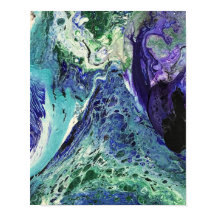 La Laguna #1 Gemälde in blau, aquamarin, weiß