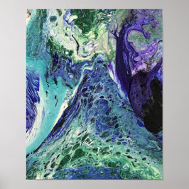 La Laguna #1 Gemälde in blau, aquamarin, weiß Poster