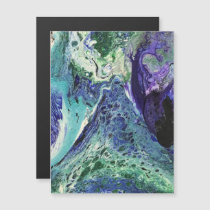 La Laguna #1 Gemälde in blauem, aquamarinem, weiße Magnetkarte