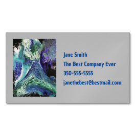 La Laguna #1 Gemälde in blauer, aquamariner Visite Magnetische Visitenkarte