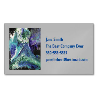 La Laguna #1 Gemälde in blauer, aquamariner Visite Magnetische Visitenkarte