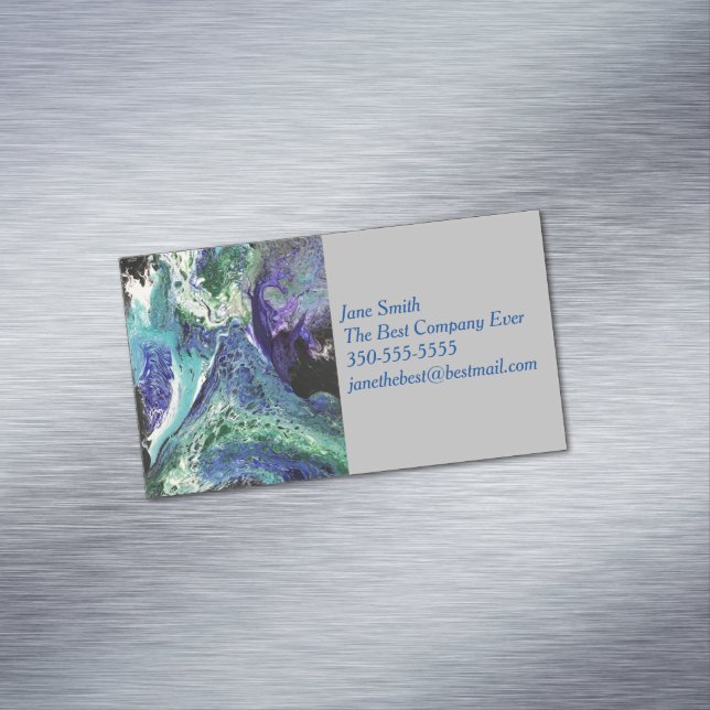 La Laguna #1 Gemälde in blauer, aquamariner Visite Magnetische Visitenkarte (Beispiel)