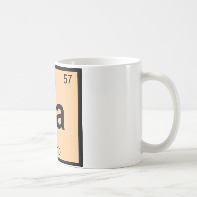 La - Lamb Chemistry Periodic Table Symbol Tasse (Rechts)