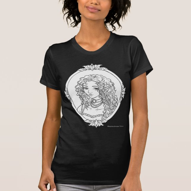 La Le Portrait De Vampiresse Skizze-gotisches T-Shirt (Vorderseite)