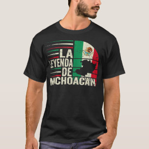 La Leyenda De Michoacan Karte Mexikos Flagge Vinta T-Shirt