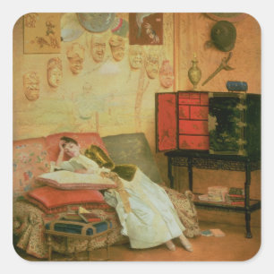 La Liseuse Quadratischer Aufkleber