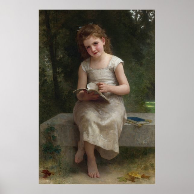 La Liseuse von William-Adolphe Bouguereau Poster (Vorne)
