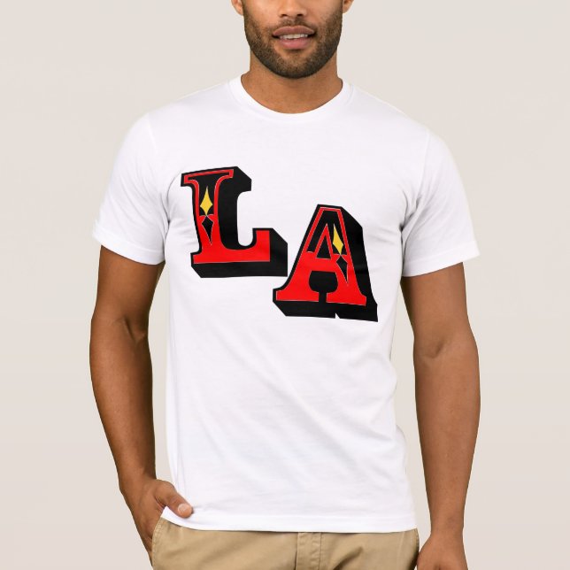 ・°_§LA Logo Stilvolle Bella Leinwand Basic T-Shirt (Vorderseite)