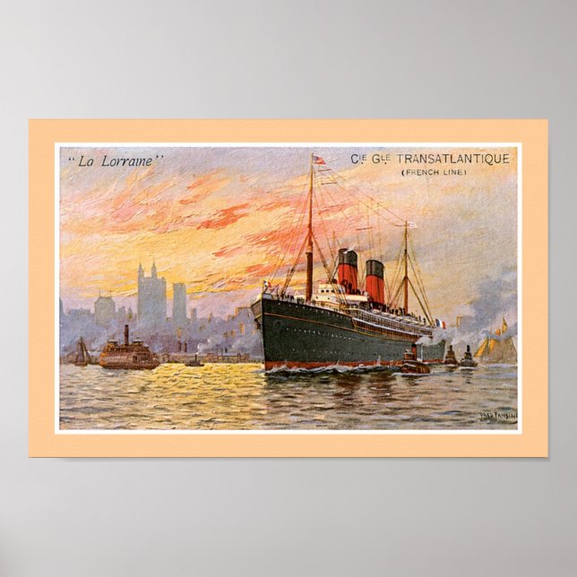 "La Lorraine" Französisches Linienposter Poster (Vorne)