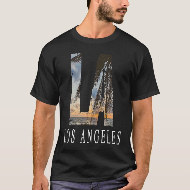 La Los Angeles California Souvenir Beach City West T-Shirt (Vorderseite)