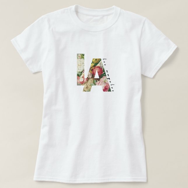 LA Los Angeles Floral Tri-Blend-Shirt T-Shirt (Design vorne)