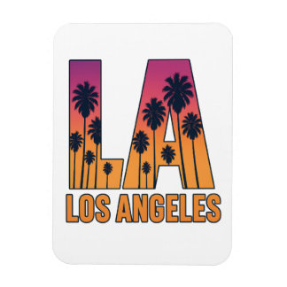 LA Los Angeles Palm Trees Sunset Retro Design Magnet