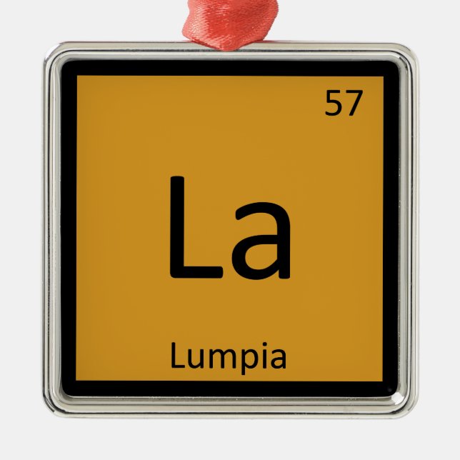 La - Lumpia Aperitif-Chemie-Periodensystem Ornament Aus Metall (Vorne)