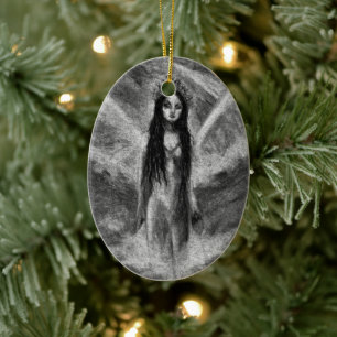 La Luna Dark Angel Fairy Goth Frau Original Kunst Keramik Ornament