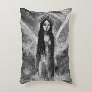 La Luna Dunkler Engel Feenfrau Goth Fantasy Kunst Dekokissen