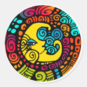 La Luna / Mond-Whimsicker-Aufkleber Runder Aufkleber