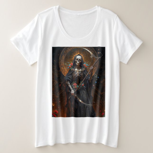 La Luz en la Oscuridad Santa Muerte Große Größe T-Shirt (Design vorne)