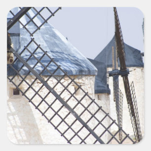 La Mancha, Spanien. Don Quixote ist berühmt für Quadratischer Aufkleber