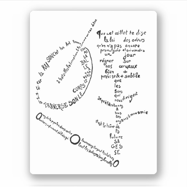 La Mandoline, l'oeillet et le bambou, Apollinaire Aufkleber (Vorderseite)