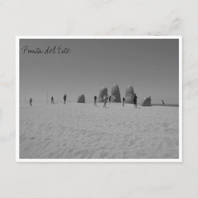 la mano schwarz-weiß postkarte (Vorderseite)