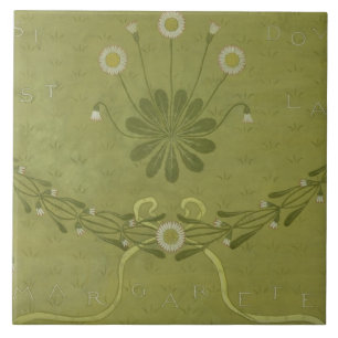 "La Margarete" Tapetenentwurf, gedruckt durch Fliese