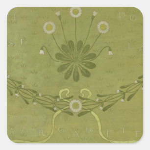 "La Margarete" Tapetenentwurf, gedruckt durch Quadratischer Aufkleber