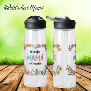 La mejor Mamá del mundo Fun Whimsy Letters Trinkflasche