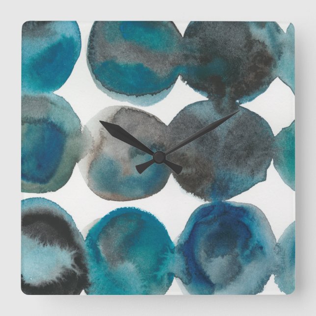 La Mer - Kreise Quadratische Wanduhr (Vorderseite)