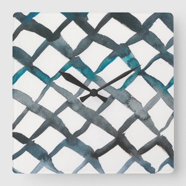 La Mer VI Quadratische Wanduhr (Vorderseite)