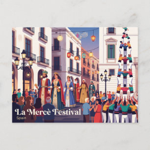 La Mercè Festival Barcelona Spanien Postkarte
