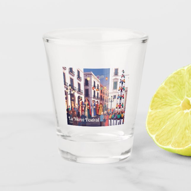 La Mercè Festival Barcelona Spanien Schnapsglas (Vorderseite)