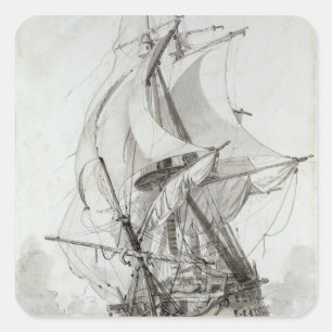 La Montagne, c.1794 (mit Füller und Tinte) Quadratischer Aufkleber