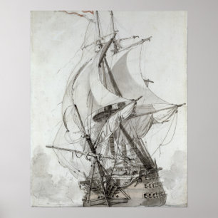 La Montagne, c.1794 (w/c pen & ink) Poster