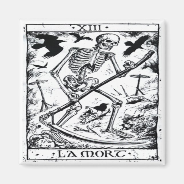 La Mort Tarot Card Magnet (Vorne)