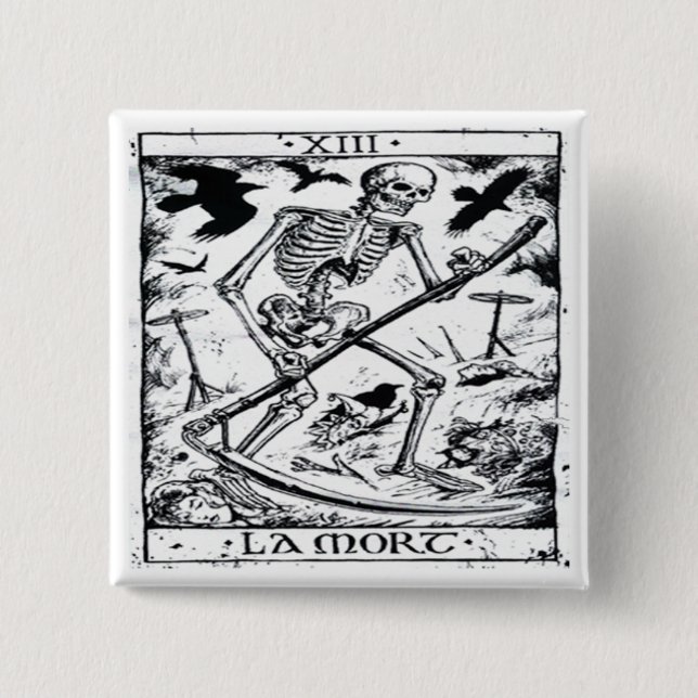 La Mort Tarot-Karte Button (Vorderseite)