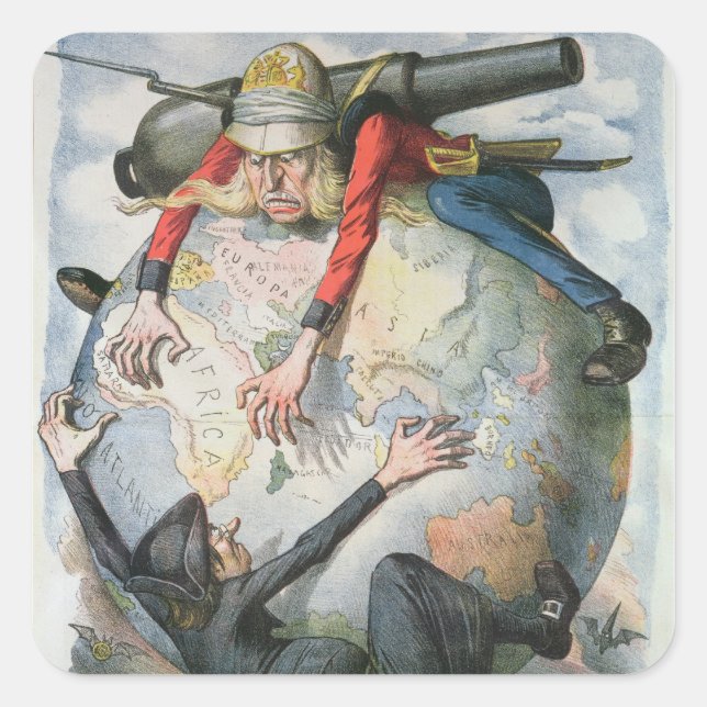 La Mosca Roja Quadratischer Aufkleber (Vorderseite)