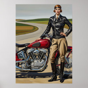 LA MOTOCYCLISTE (Motorradfahrer) Poster