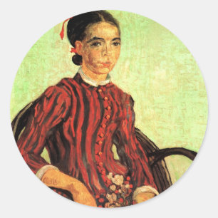 La Mousme, Sitzend von Vincent van Gogh Runder Aufkleber