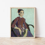 La Mousmé | Vincent van Gogh Poster<br><div class="desc">La Mousmé (1888) | Original-Kunstwerk des niederländischen Postimpressionisten Vincent van Gogh (1853-1890). Das Bild zeigt eine junge Frau, die auf einem Stuhl aus Zuckerrohr sitzt und einen Oleander-Zweig innehat. Es wurde 1888 von Van Gogh gemalt, als er in Arles, Frankreich, lebte. Verwenden Sie die Entwurfstools, um einen benutzerdefinierten Text hinzuzufügen...</div>
